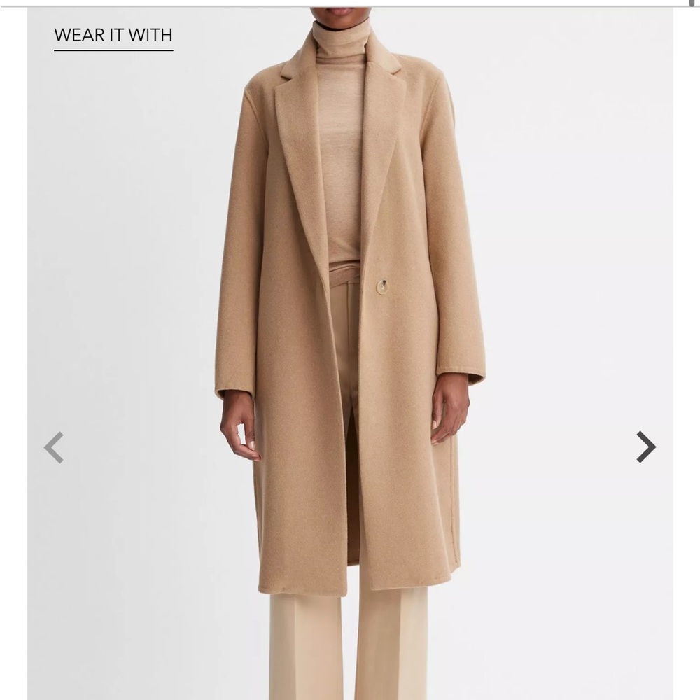 Classic Wool-Blend Straight Coat - Picture 2 of 7
